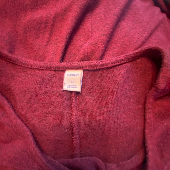 Burgundy color scoop neck long sleeve dress - Picture 3 of 4